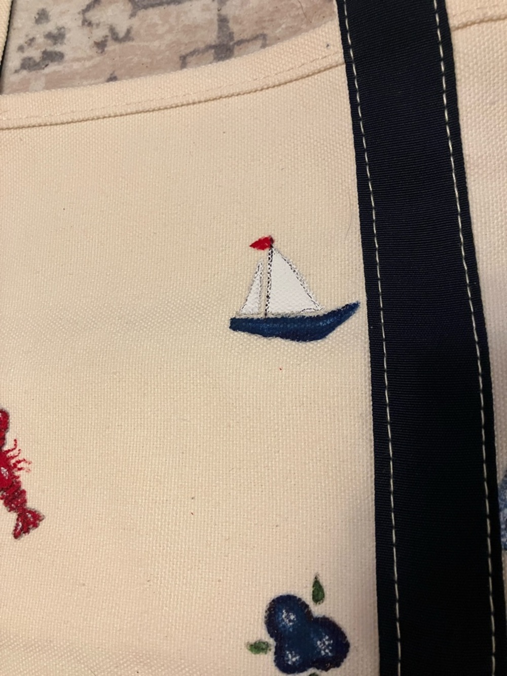Medium Navy Boat Tote - Picture 3 of 3